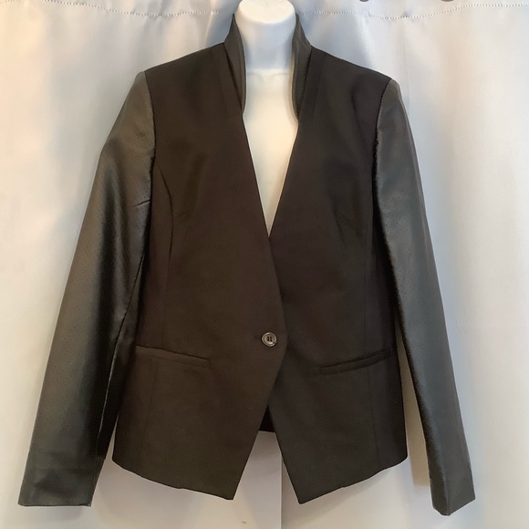 Attitude Jay Manuel Blazer Women’s Size 12 Vegan Leather Cotton Classic Black - Picture 13 of 13